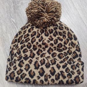 Leopard print Pom Beanie